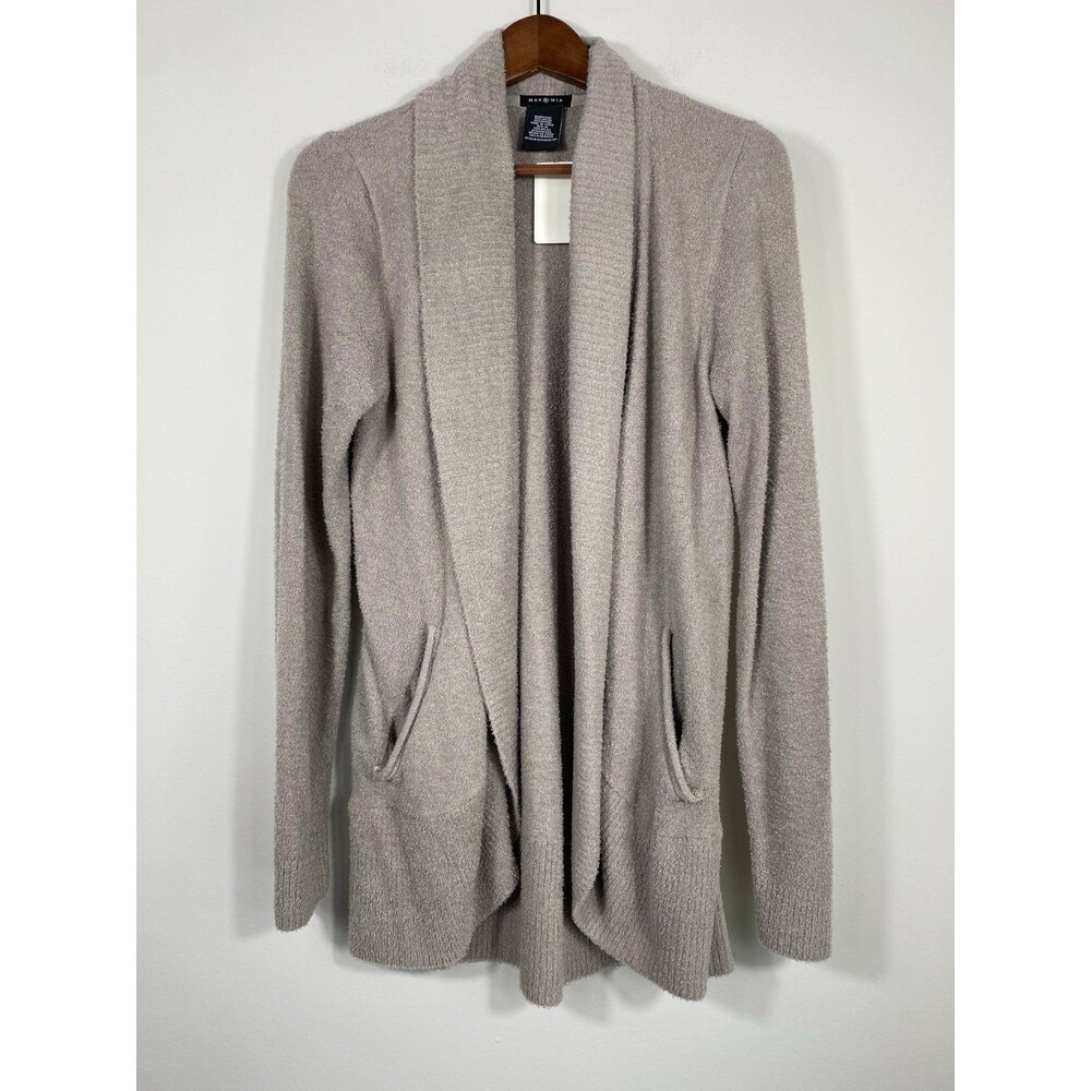 Max & Mia Mocha Open Front Drape Cardigan | Cozy Pocket Sweater | M